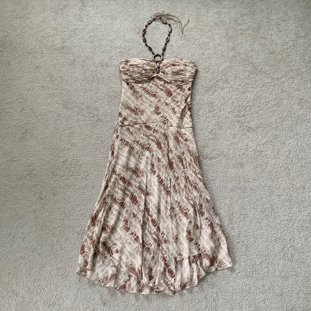 Sangria Beaded Halter Dress